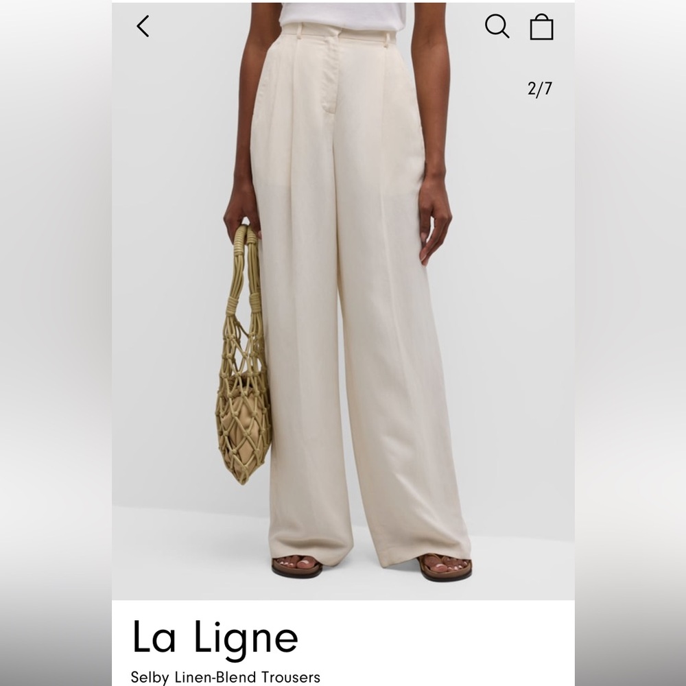 NWT La Ligne Shelby Trouser ivory Sz 4